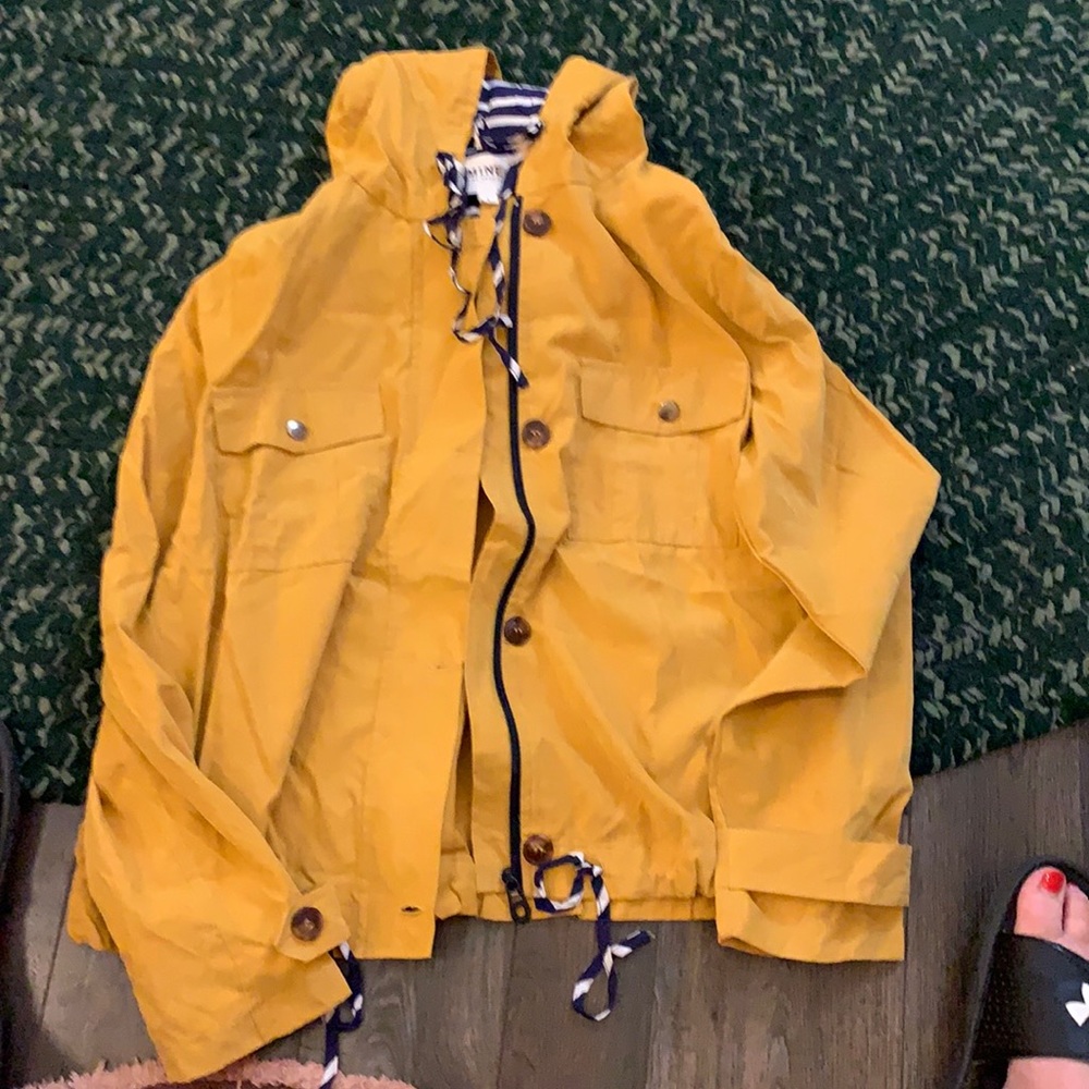 Gold zip/button up light weight jacket